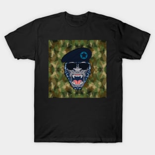 Funny monkey as officer in military armed forces T-Shirt